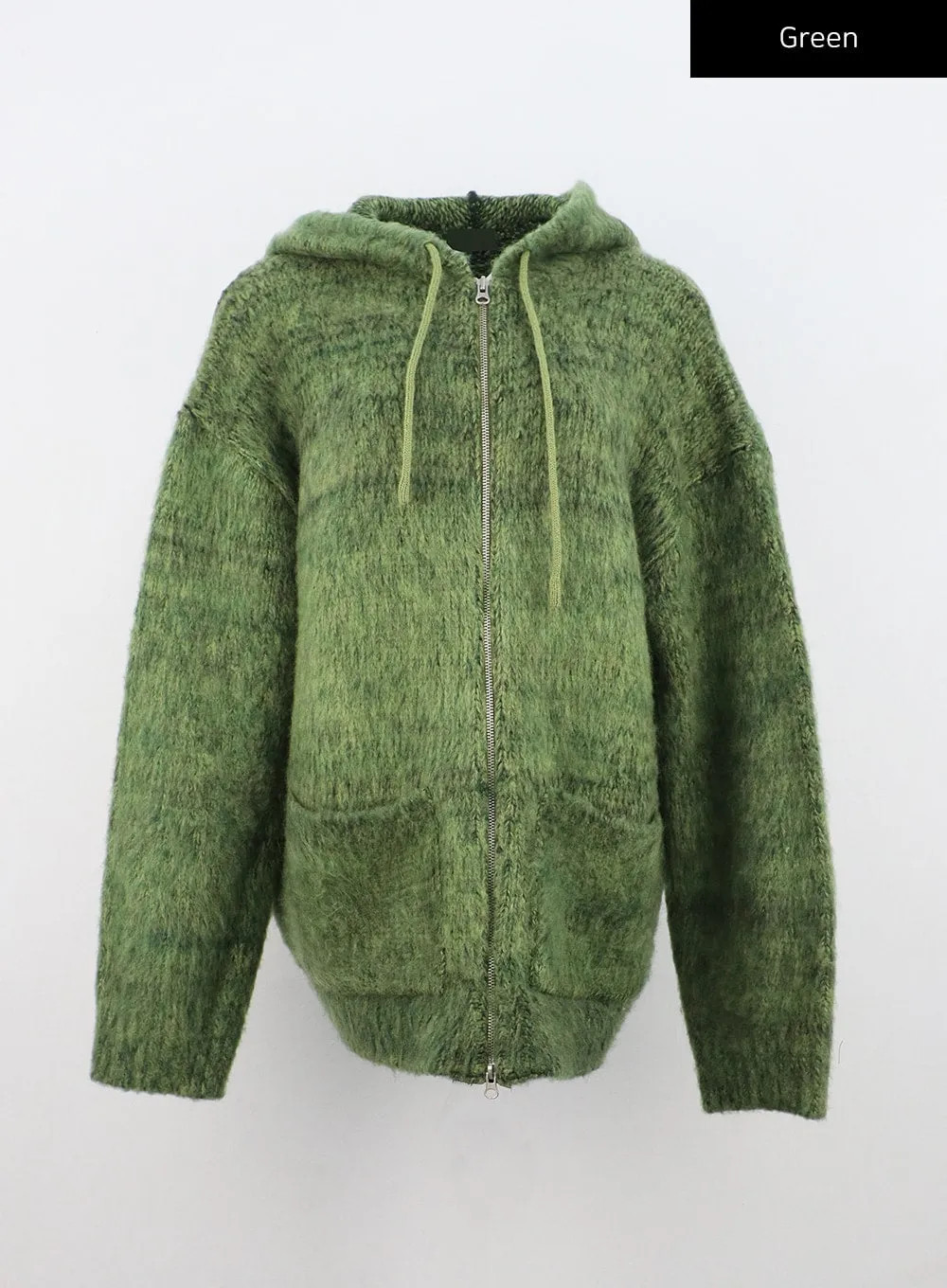 Two-Way Zip-Up Knit Hoodie Jacket CN303