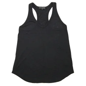 V Neck Racer Tank - Black