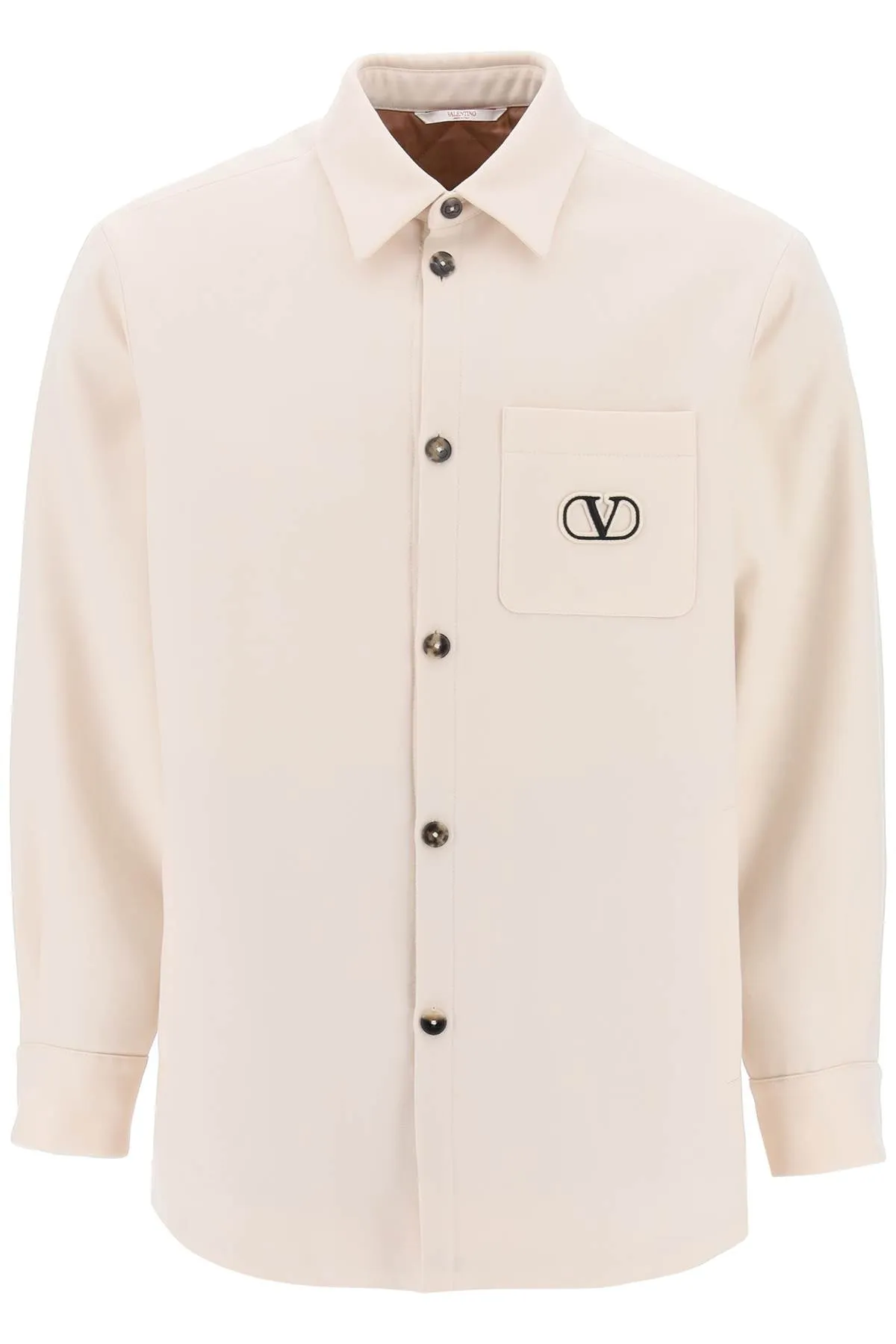 Valentino garavani padded overshirt with vlogo signature patch