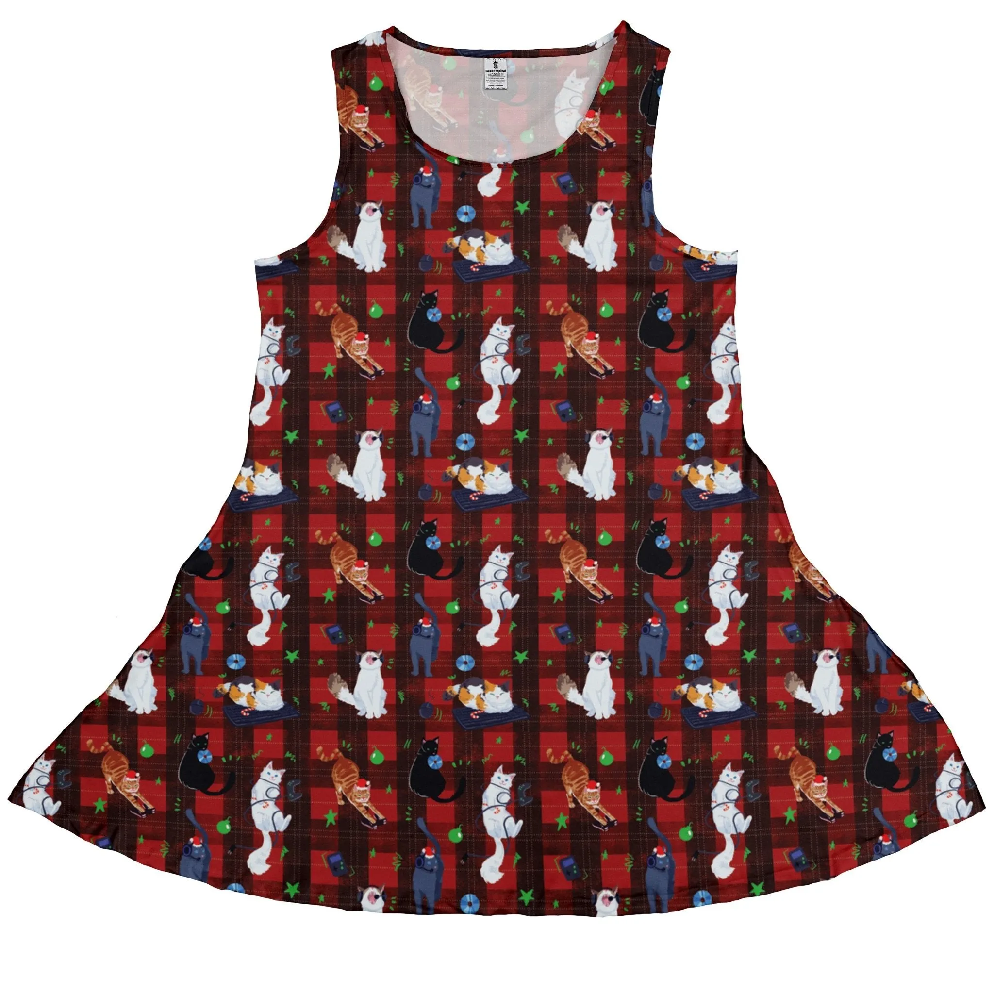 Video Game Cats Christmas Dress