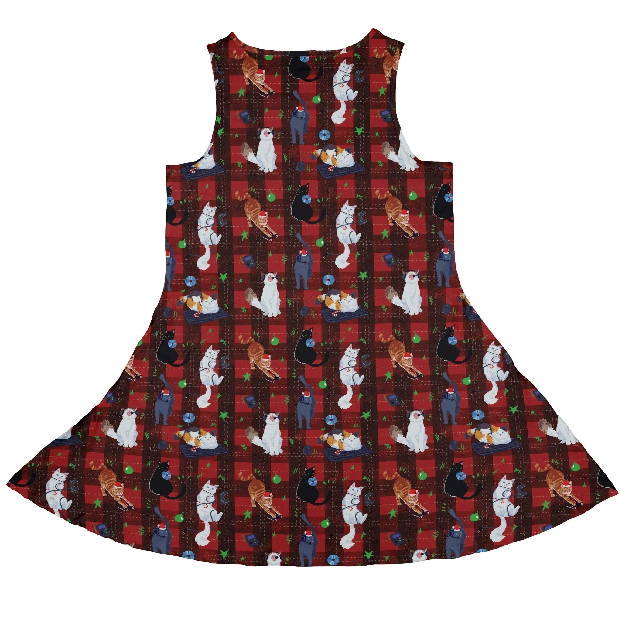 Video Game Cats Christmas Dress