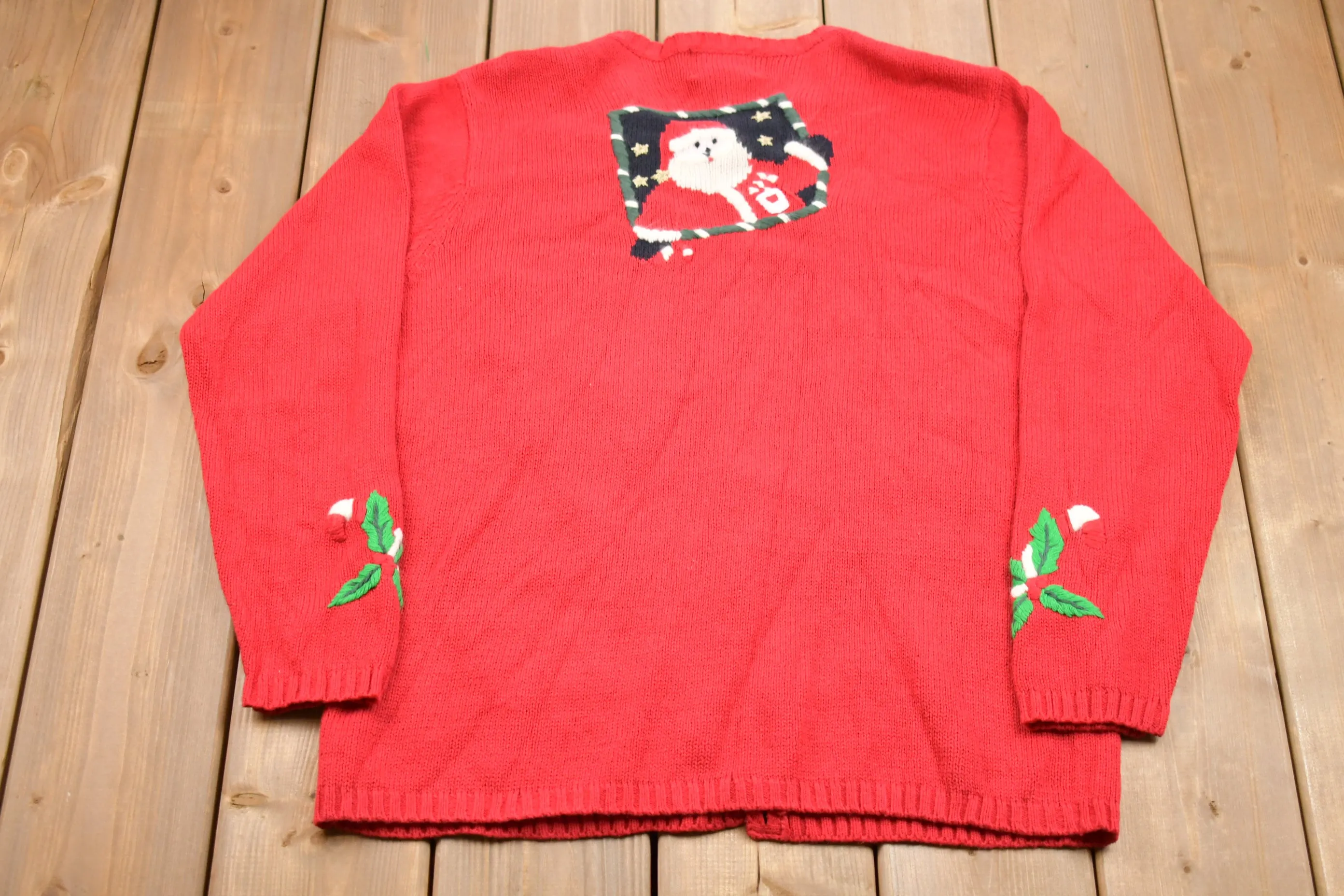 Vintage 1980s The Quacker Factory Knit Christmas Sweater