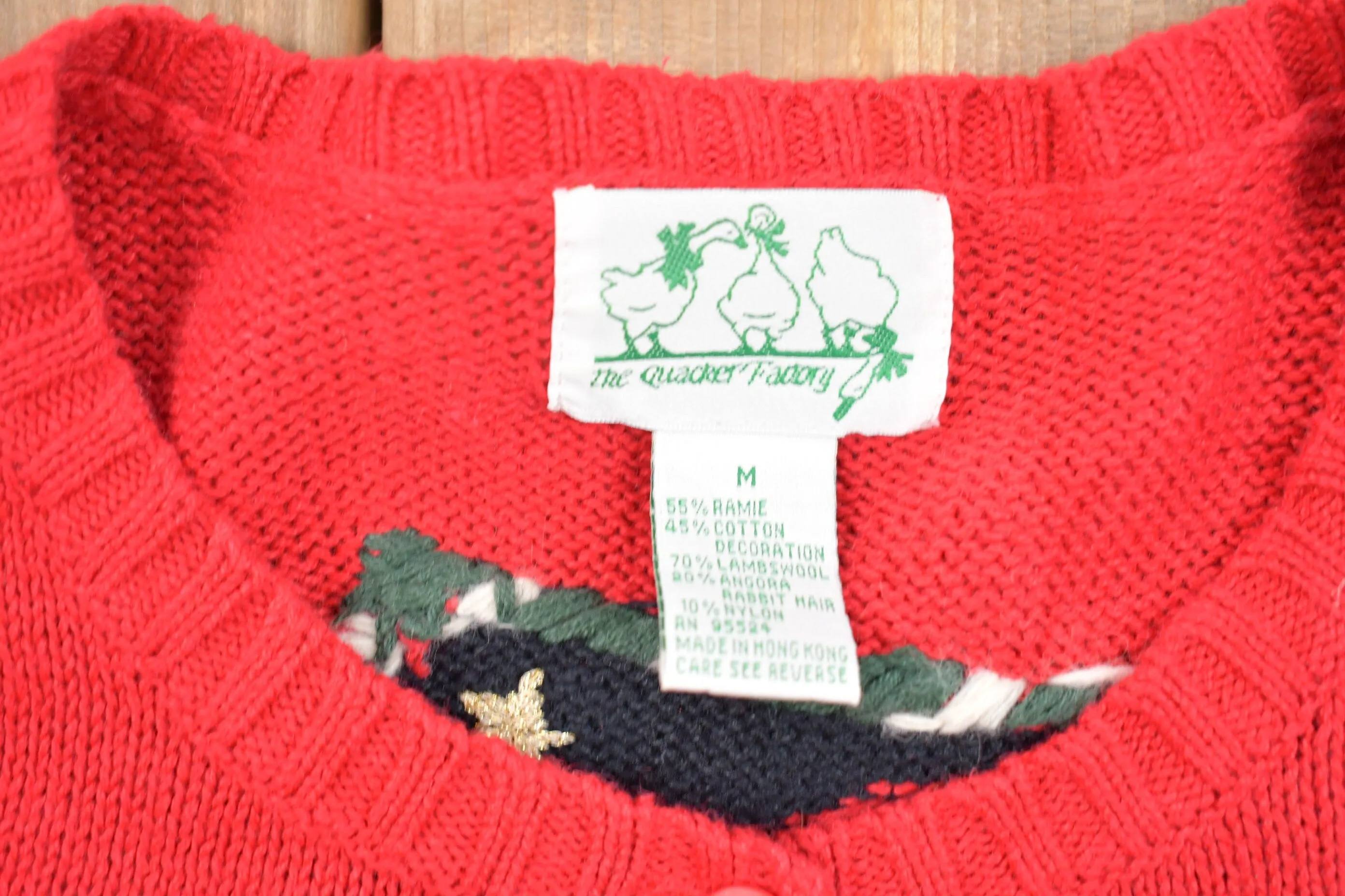 Vintage 1980s The Quacker Factory Knit Christmas Sweater