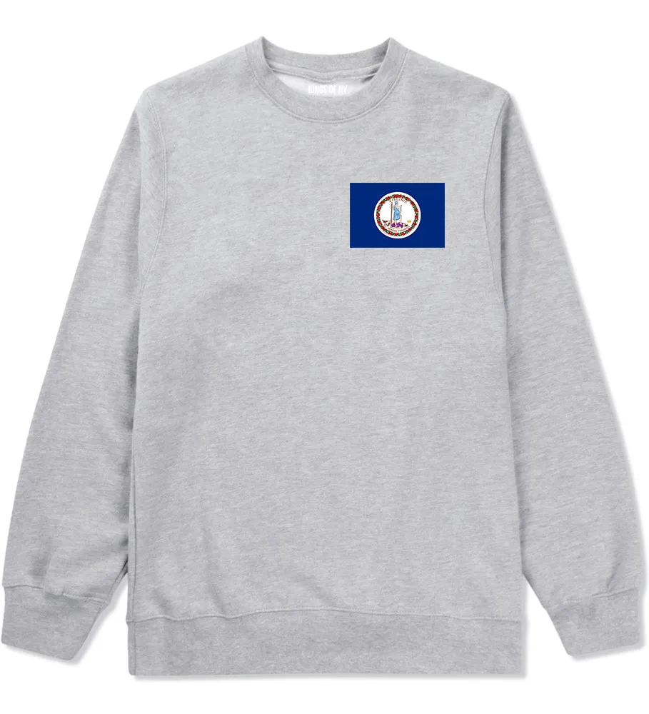 Virginia State Flag VA Chest Mens Crewneck Sweatshirt