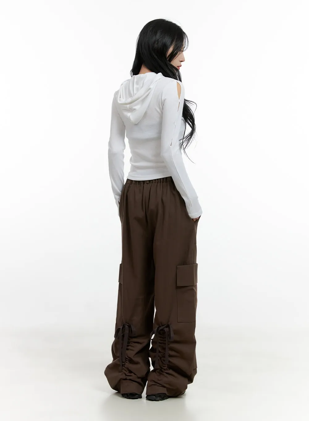 Wide Fit Pocketed Cargo Pants CN411