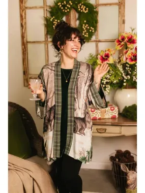 Winter Wish Christmas Plaid Bamboo Kimono Cardigan with Belt LIMITED EDITION - Not included in Black Friday Sale