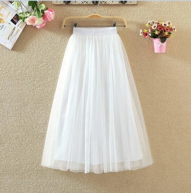 Women Vintage Tulle Skirt