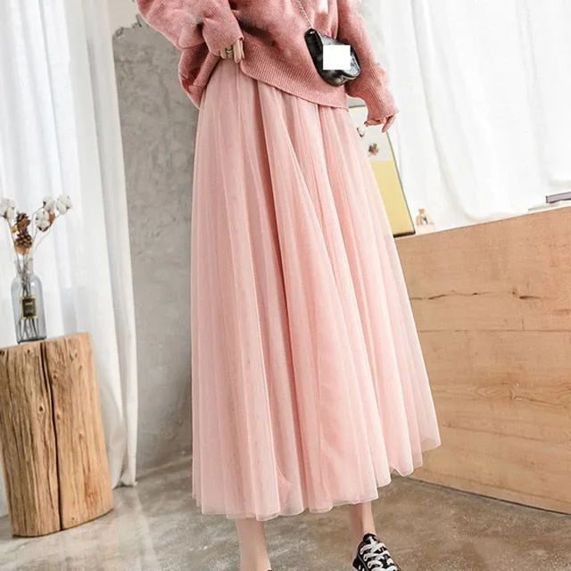 Women Vintage Tulle Skirt