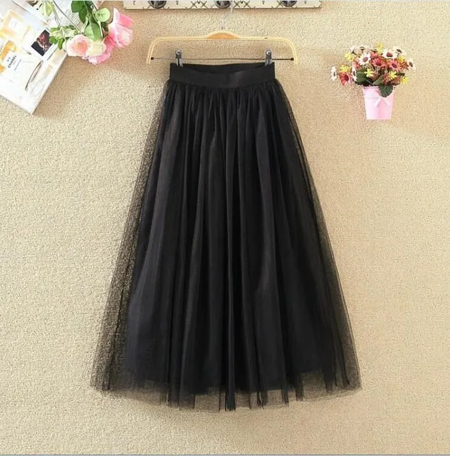 Women Vintage Tulle Skirt