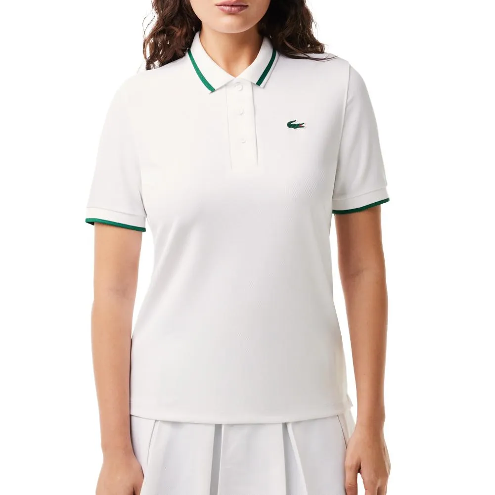 Women's Pique Tennis Polo with Contrast Stripped Collar