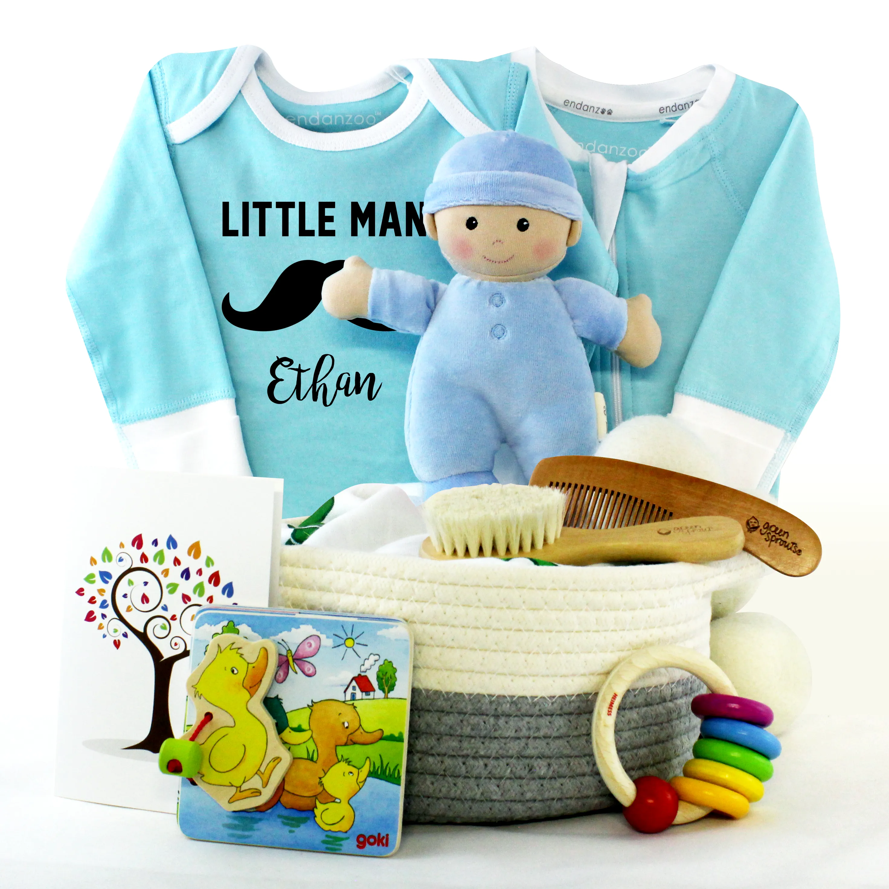 Zeronto Baby Boy Gift Basket - Baby Boy's First Collection (Blue)