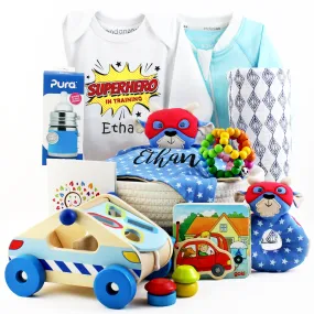 Zeronto Baby Boy Gift Basket - Superhero in Training