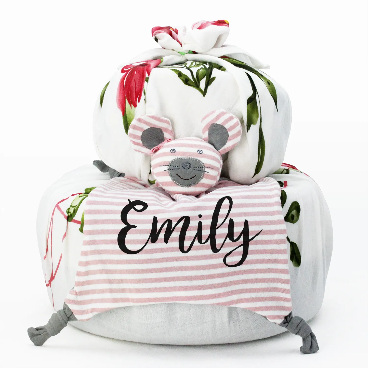 Zeronto Luxury Mom & Baby Girl Gift Basket 2-Tier (Cutie Pie in the Wonderland)